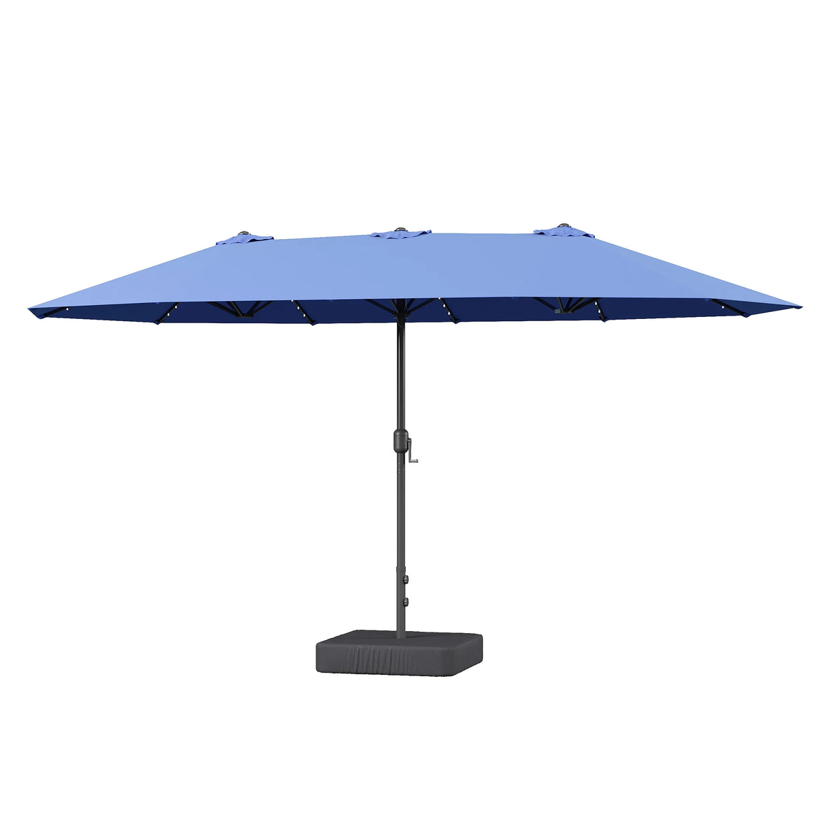 AOXUN 15ft Patio Umbrella with Base Outdoor Double Sided Rectangular Crank Handle Ventilation Large Standing Umbrella for Pool Deck Lawn Backyard Beach