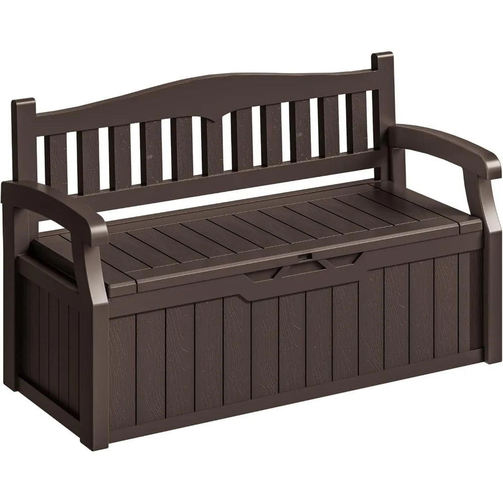 Outdoor Storage Bench Box Lockable Lid Waterproof UV Resistant Deck Box