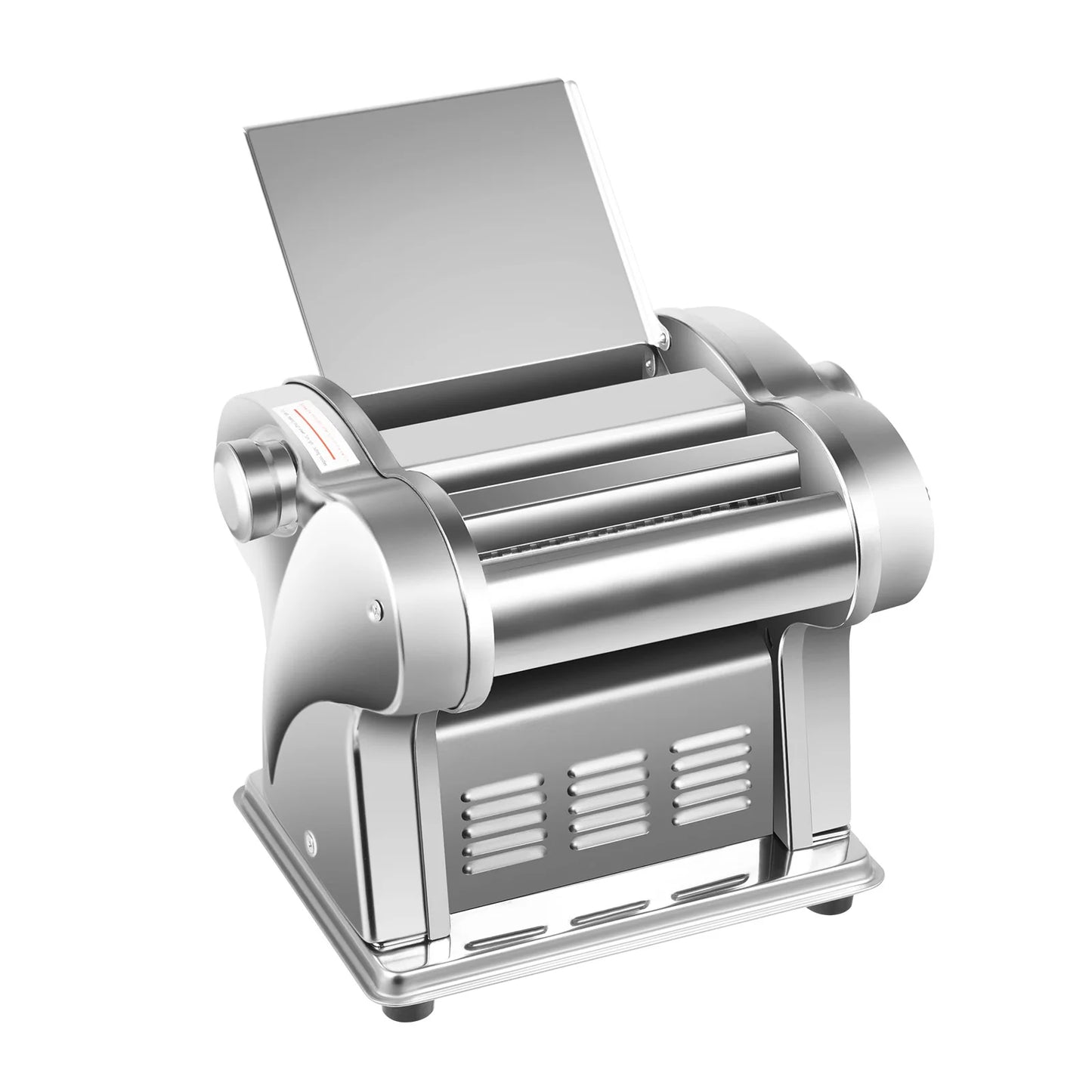 110V Stainless Steel Electric Noodle Maker Machine, 135W Dual Blades 6 Thickness Settings Automatic Pasta Dough Roller Machine