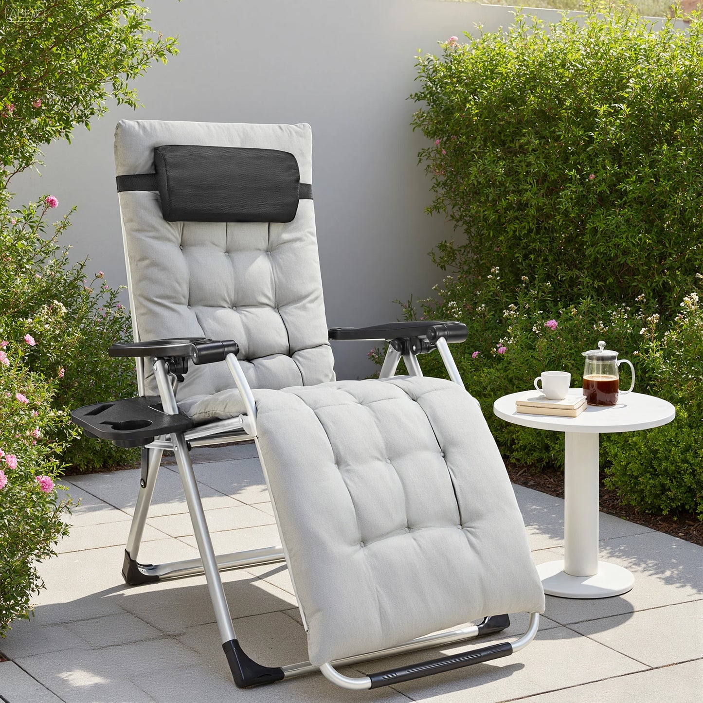 JHK Zero Gravity Double Portable Recliners with Cup Holders