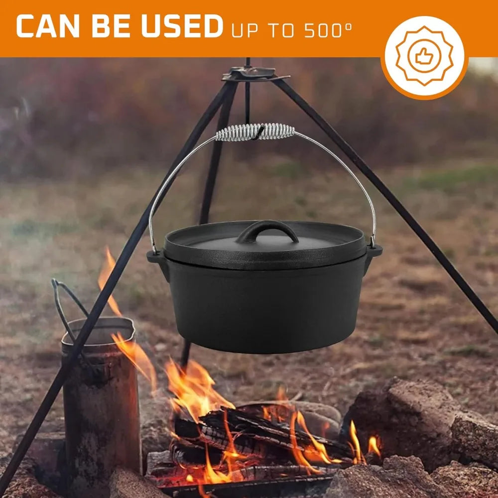 Cast Iron Camp Cook Set 7-Piece With Dutch Oven Lids