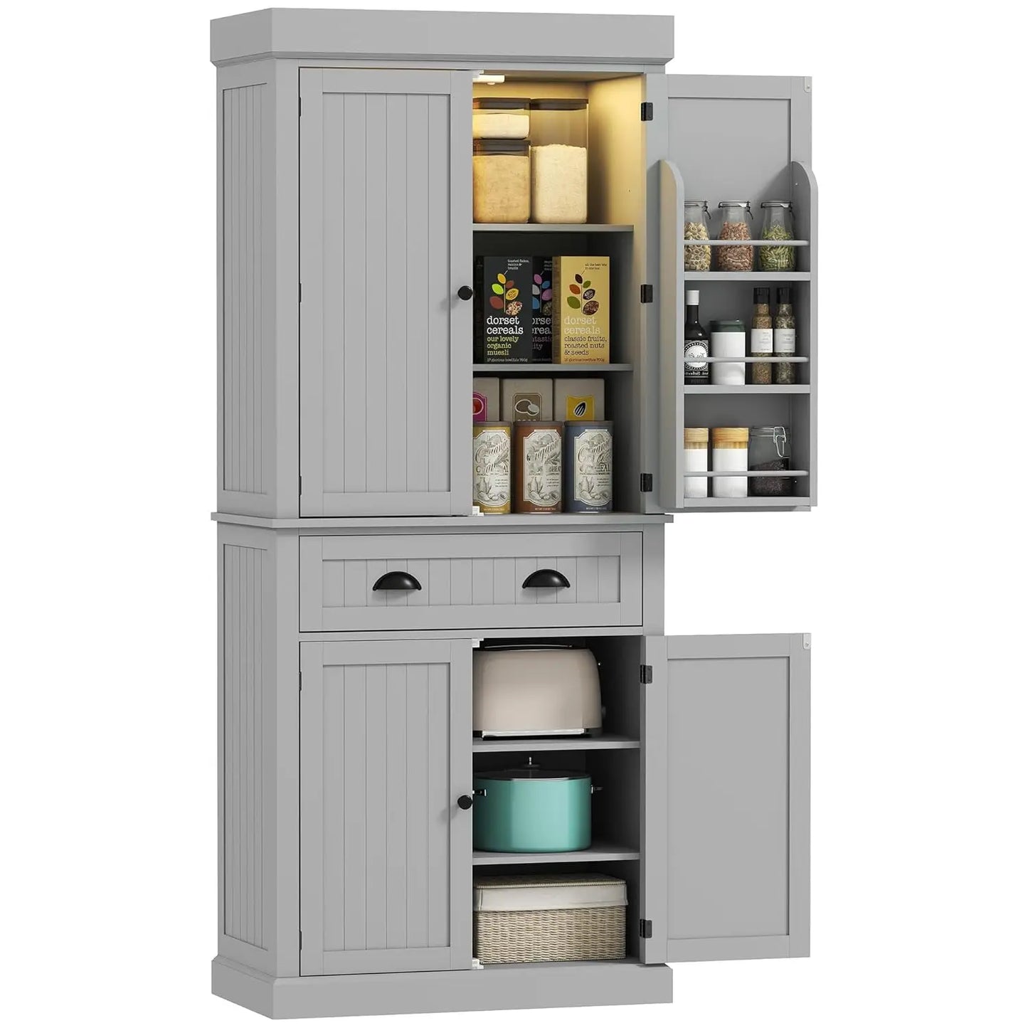 Pantry Cabinet With LED Motion Sensor Light