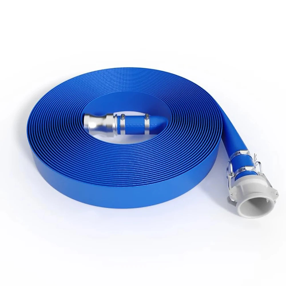 Heavy Duty Pool Backwash Hose with Aluminum Camlock Fittings or Not – Lay Flat PVC Water Discharge Pipe – Quick Connect – Kink-Resistant – 87 PSI – For Swimming Pools & Irrigation
