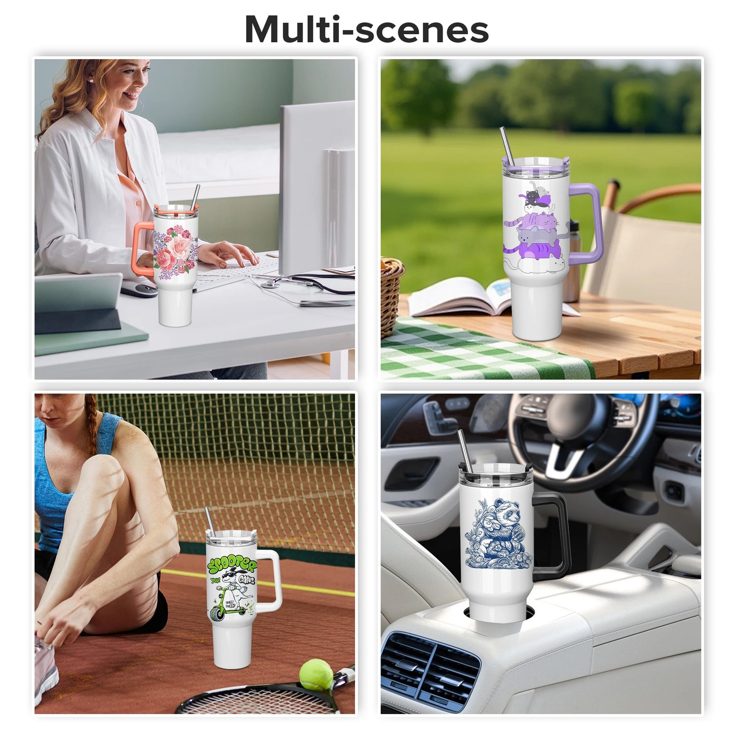Fastsub Sublimation Tumblers With Removable Handle And Straw Lid