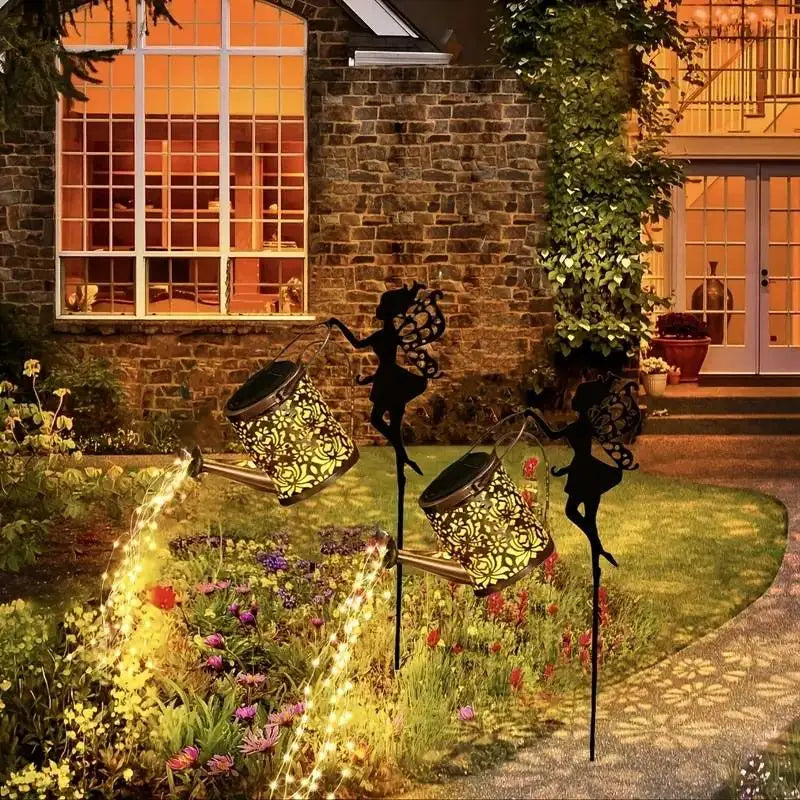 Solar Fairy Watering Can Lights Waterproof, Solar Lights Outdoor Decorative Garden Decor Metal Hanging Lights for Outside Patio Pathway Yard, Christmas Birthday Gardening Gifts