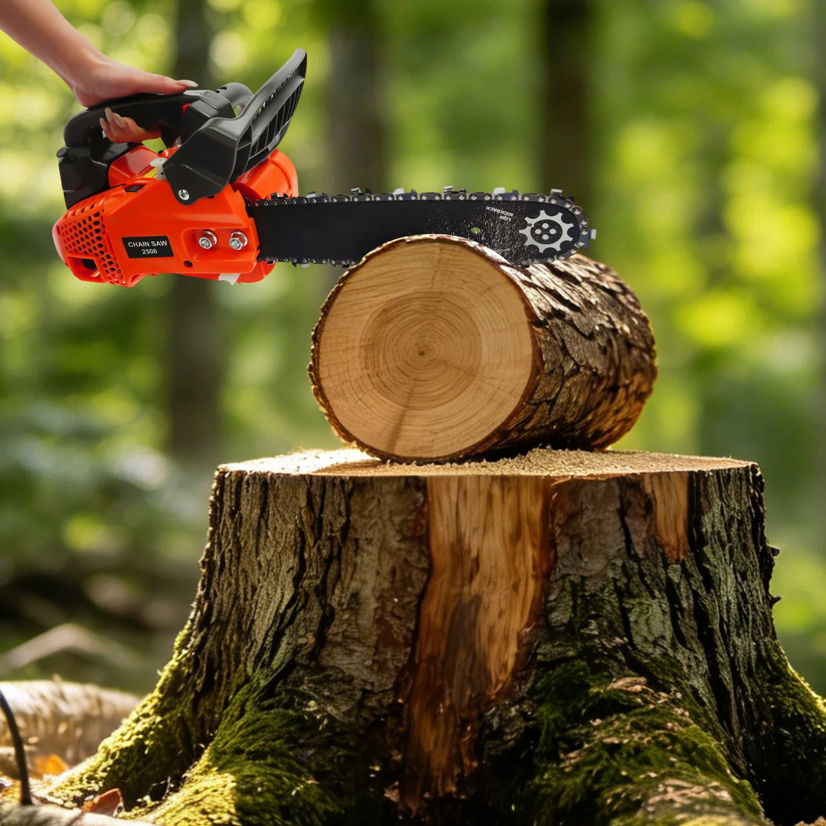 25.4cc 900W Gas Powered Chainsaw, 11.8 Inch Guide Bar 2-Stroke Handheld Mini Petrol Chainsaw for Garden Tree Pruning Wood Cutting