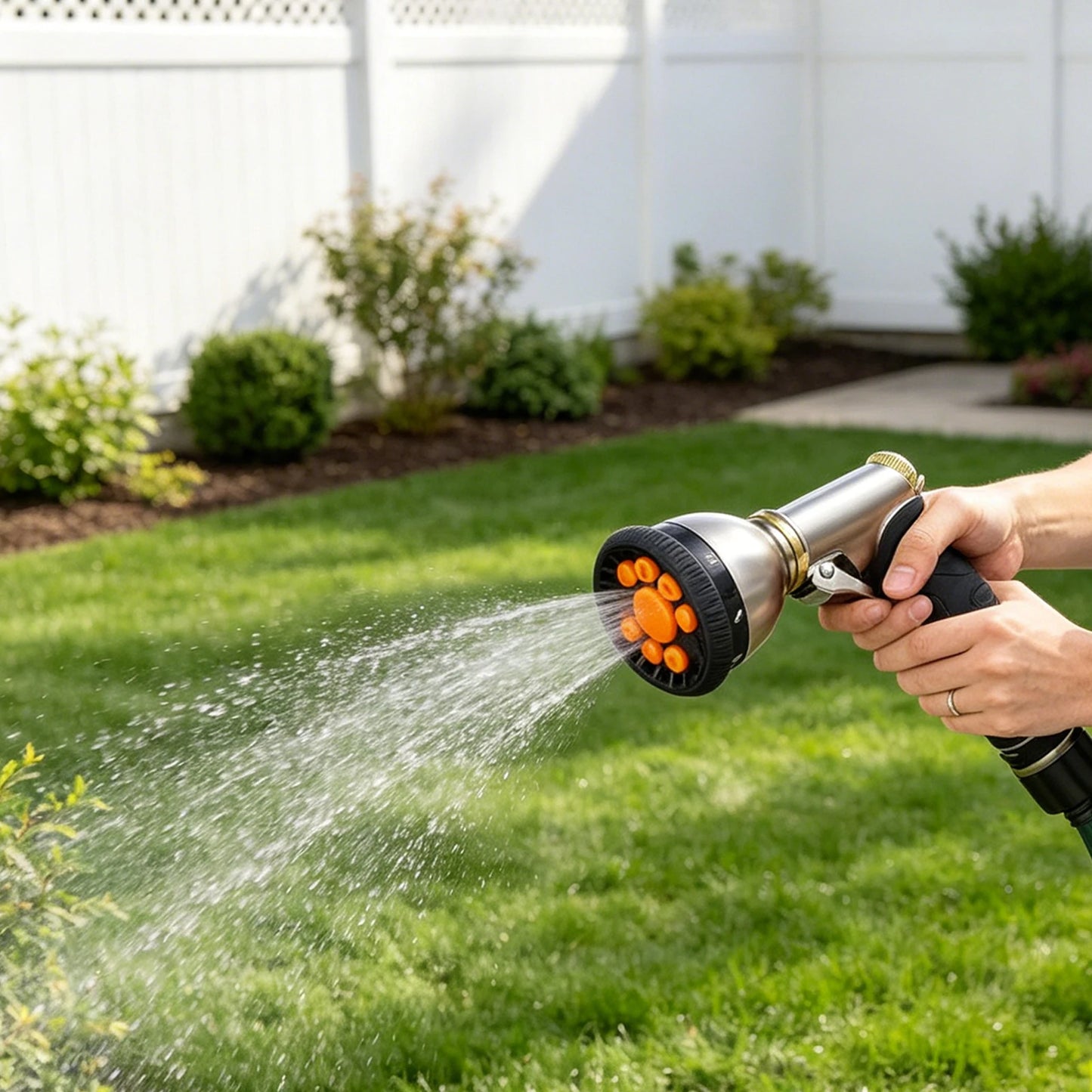 Outdoor Garden Watering Tool, 9 Mode Hose Nozzle, Zinc Alloy Anti-rust Nozzle, Nozzle for Lawn Irrigation & Plant Watering