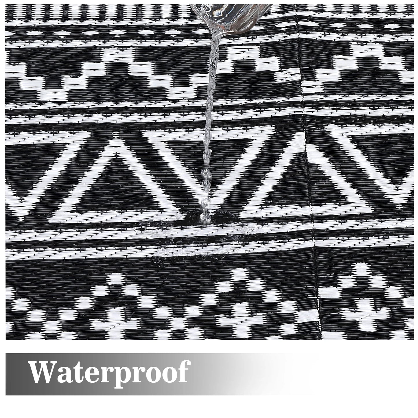 Studyset Outdoor Boho Patio Rug Waterproof Reversible