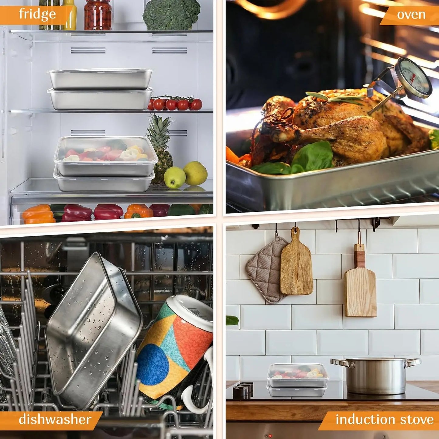 12 Pack Stainless Steel Food Storage Containers with Lids Lunch Box Stackable Snack Storage Boxes Reusable Food Container for Restaurant Travel