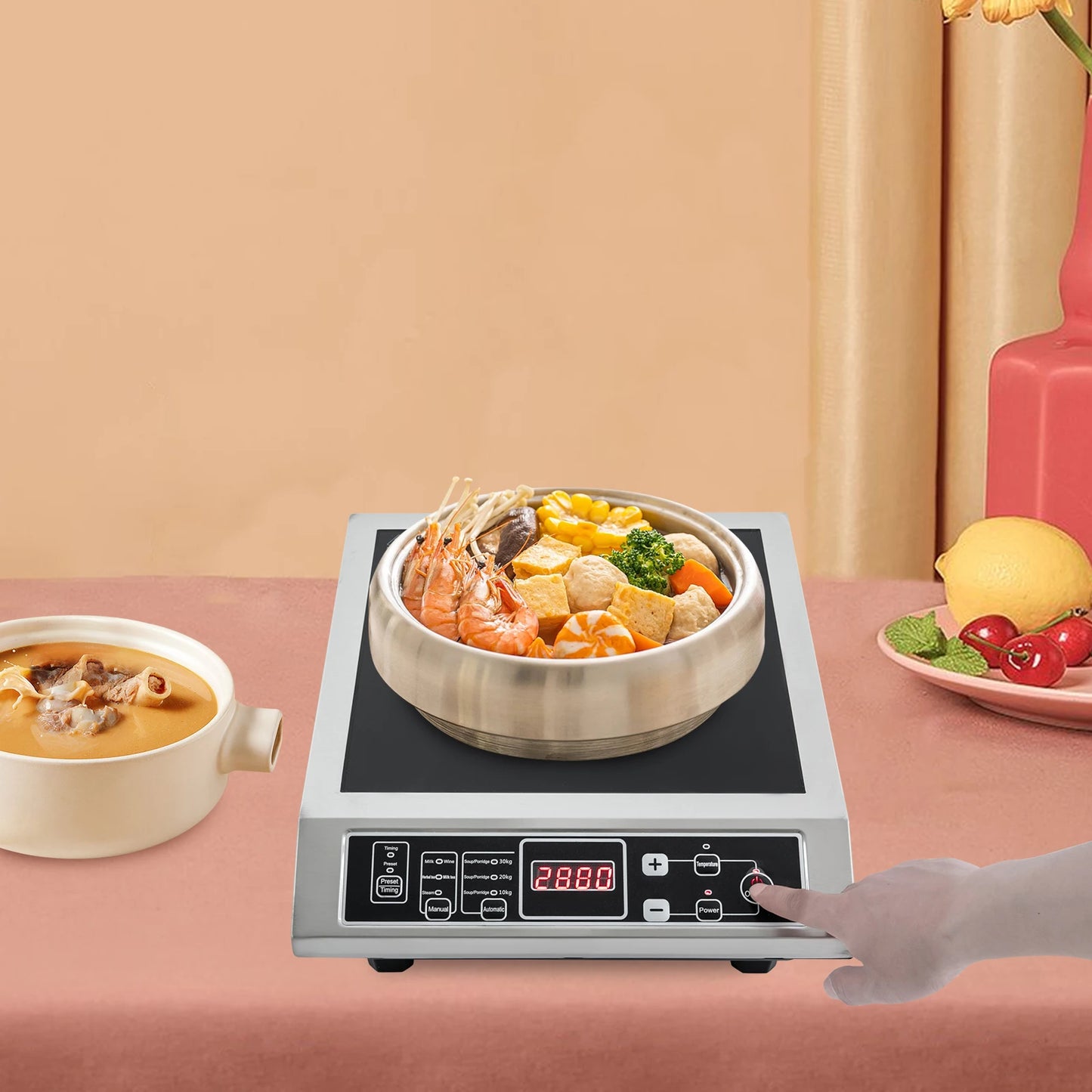 Sweetmile 3500W Induction Cooktop Countertop Cooker 110V