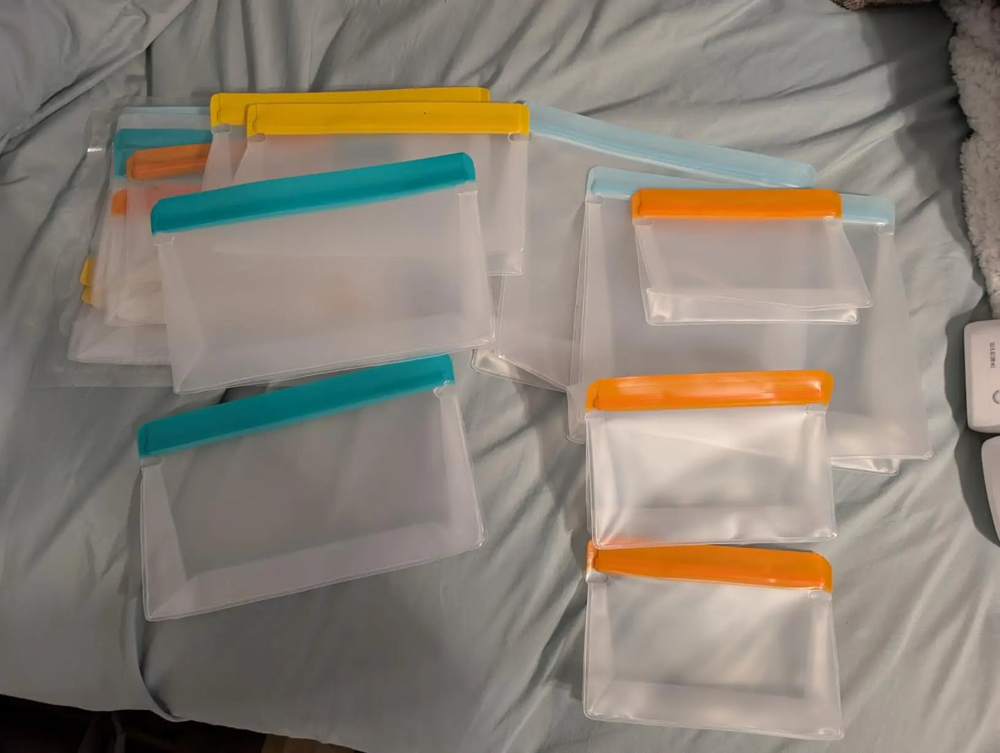 Reusable Food Storage Bags Stand Up, 60 Pack Leakproof Freezer Bags, Gallon Bags, Reusable Plastic Snack Bags, Lunch Sandwich Bags for Home & Travel