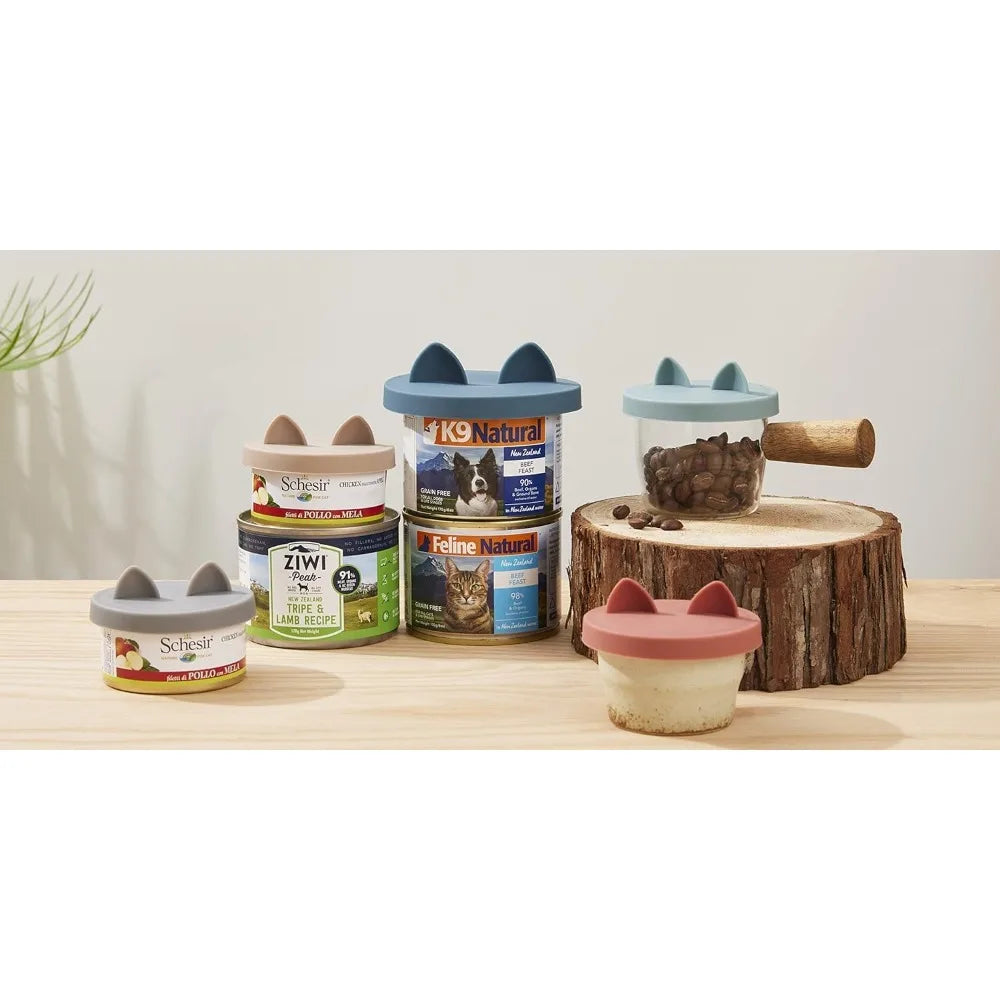 OHMO Silicone Cat Food Can Lids 2 Pack Leak Proof Food Storage