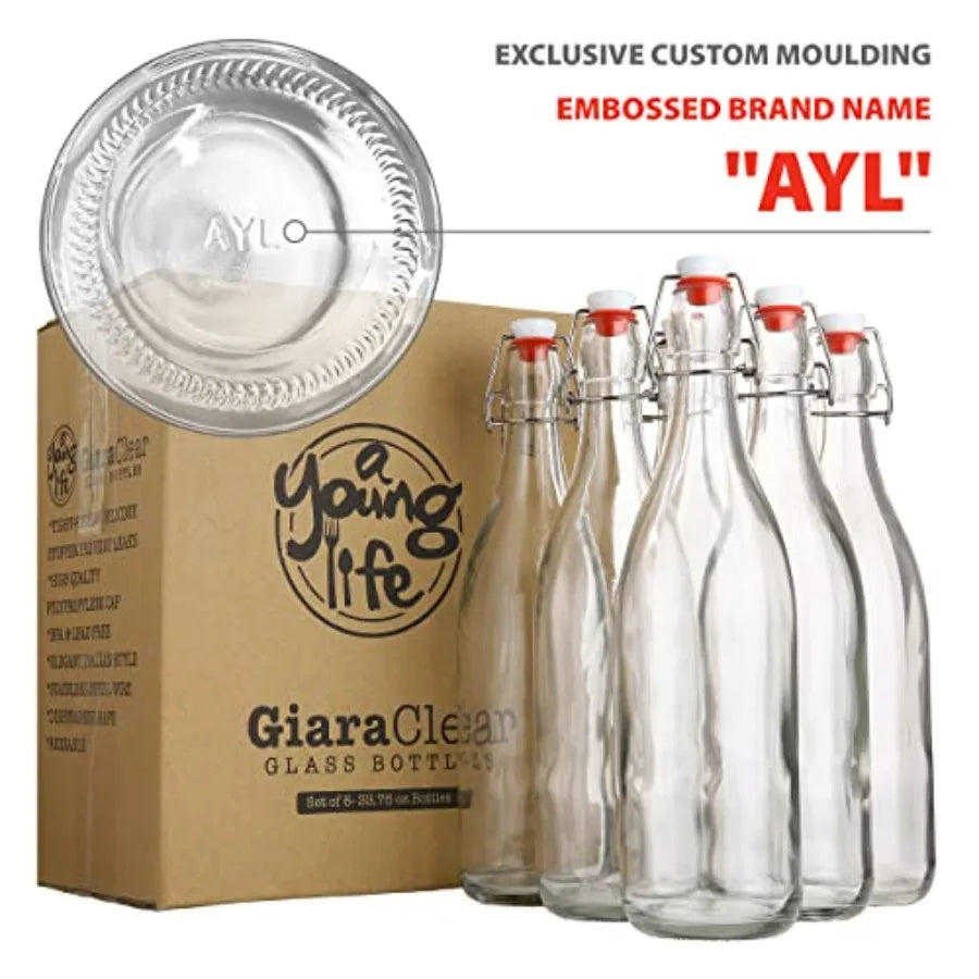 Swing Brewing Flip Top Glass Bottle With Stopper For Beverages