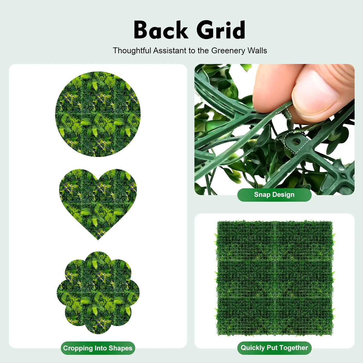 6PCS 60x40cm Artificial Grass Backdrop Wall, Greenery Walls,Greenery Backdrop for Indoor/Outdoor, Wedding, Garden, Home