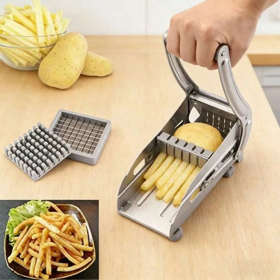 Commercial Grade Stainless Steel French Fry Cutter With 2 Blades, Heavy Duty Potato Slicer Vegetables BXIE