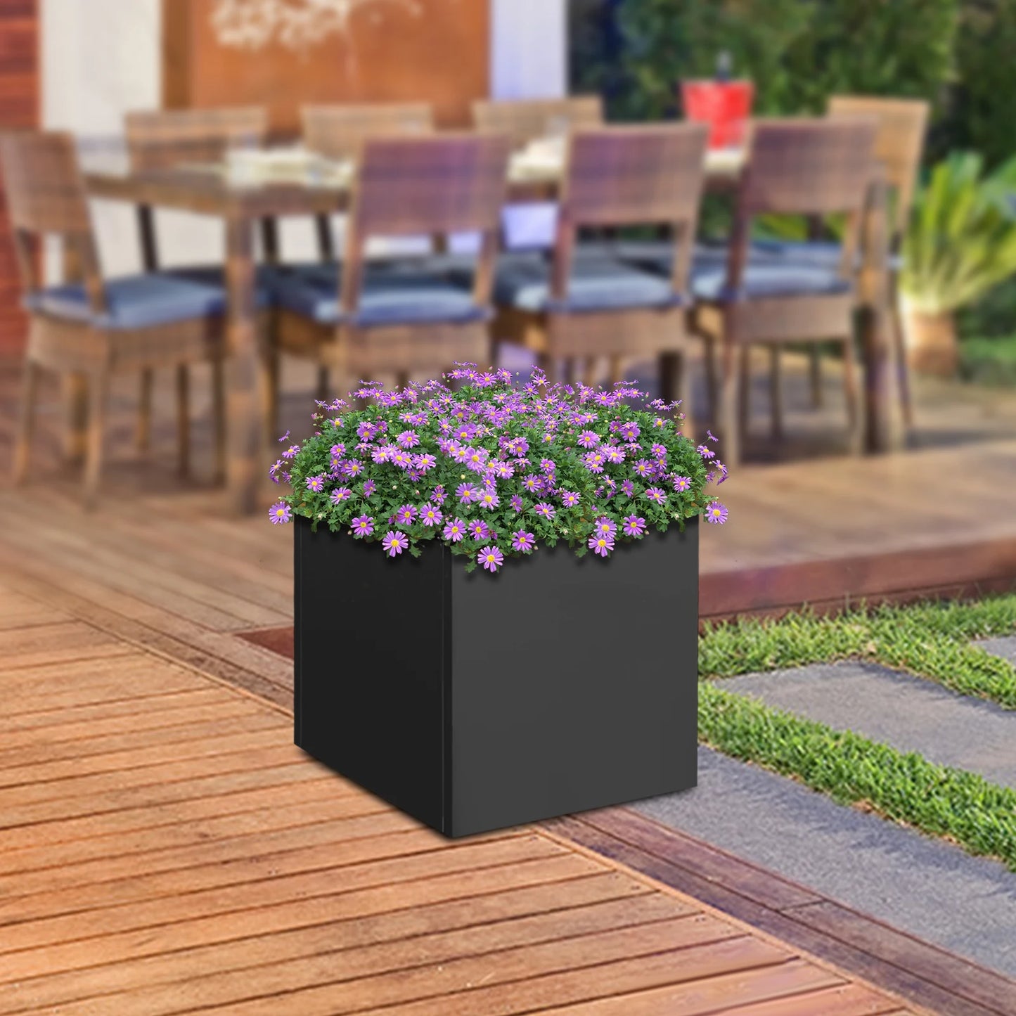 Bymaocar Steel Planter Box Garden Bed for Outdoor Yard Patio