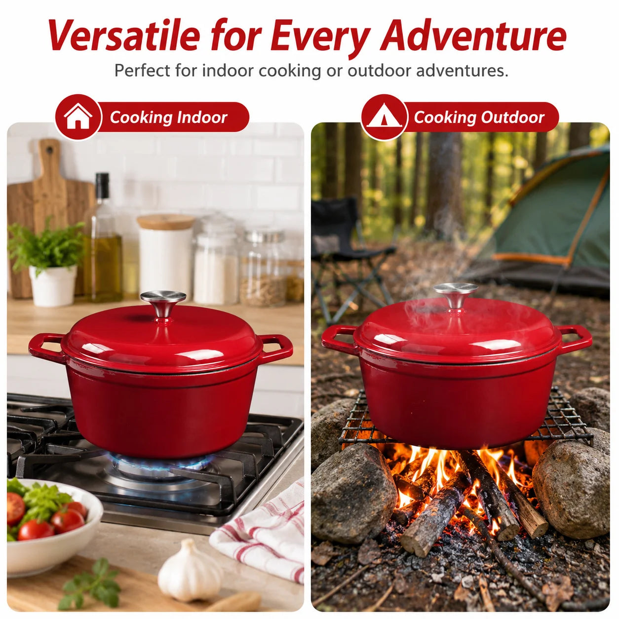HANSMART 4.75Qt Enameled Cast Iron Dutch Oven With Lid, Non-Stick Enamel Coating Round Pot Induction & Oven Safe for Bread Baking Braising Stewing Home Cooking
