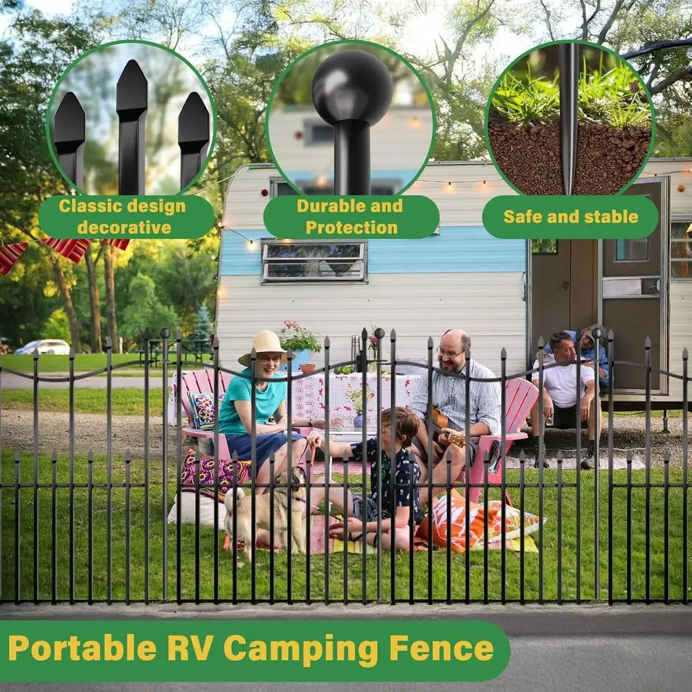 Decorative Garden Fence With Gate Heavy Duty Rustproof Metal Panels
