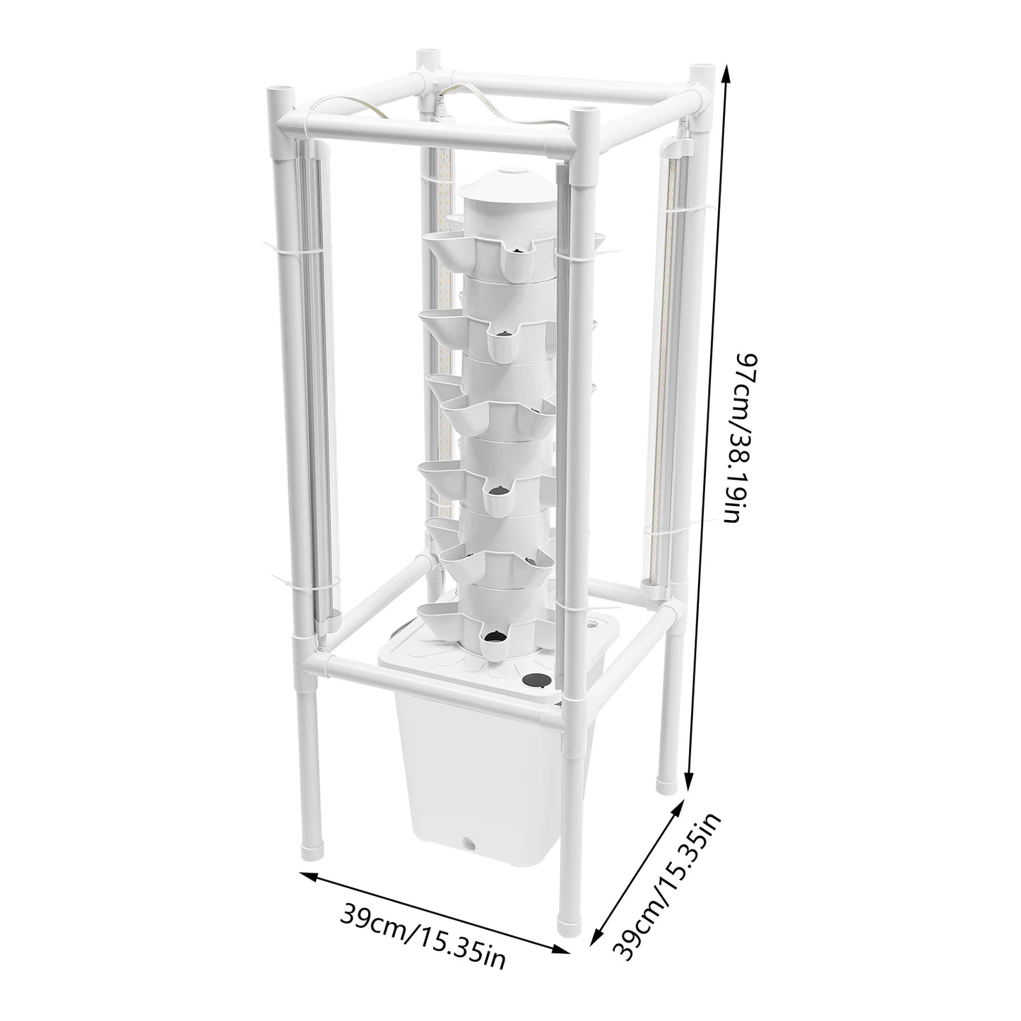 Hydroponics Vertical Growing Kit With Six Tiers And Thirty Holes
