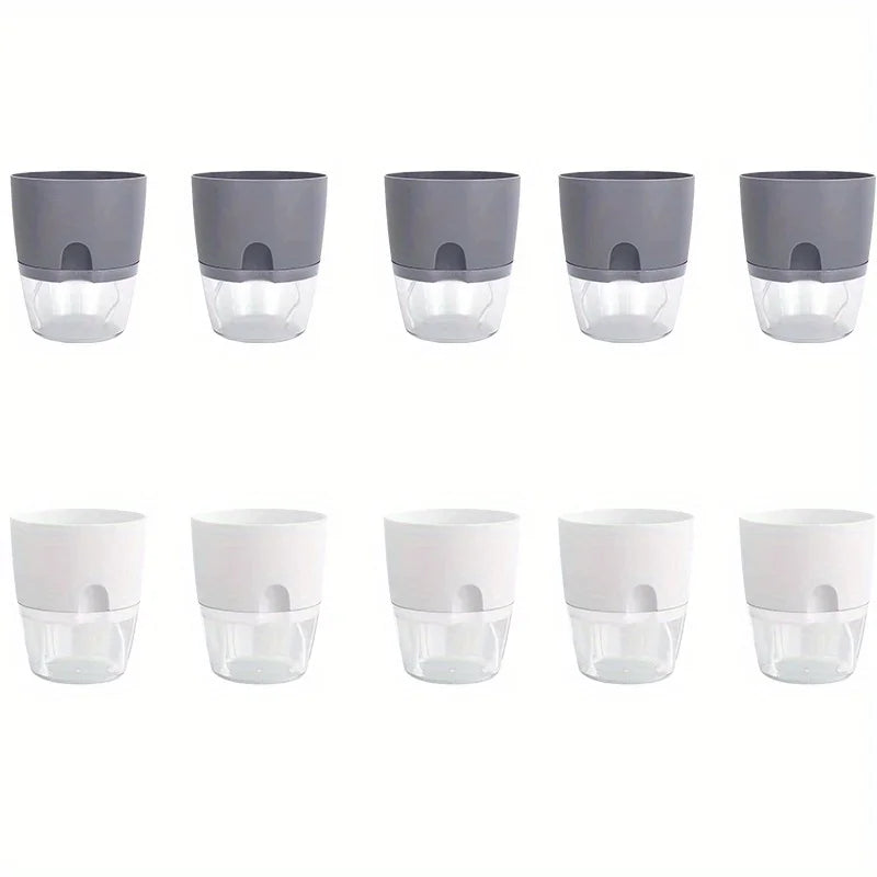 Self Watering Plastic Flower Pot Set Double Layer For Bonsai And Succulents