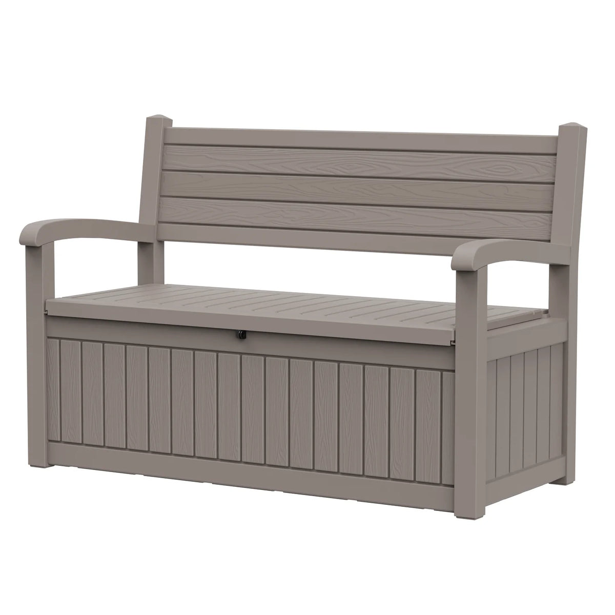 Outdoor Patio Storage Bench Plastic Weather Resistant Bench with Storage Space for Backyard Garden Poolside