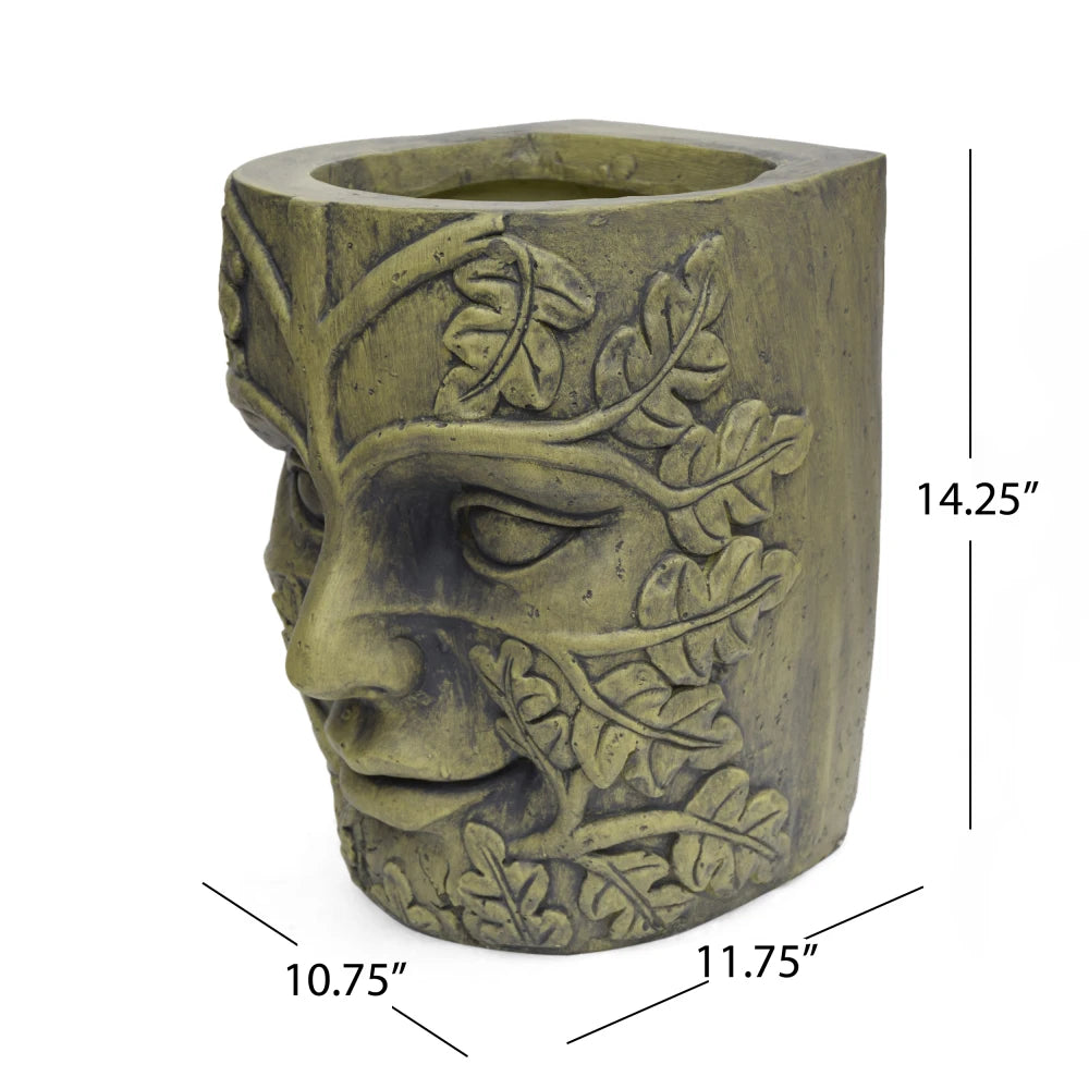 Cast Stone Planter With Intricate Carvings And Durable Construction
