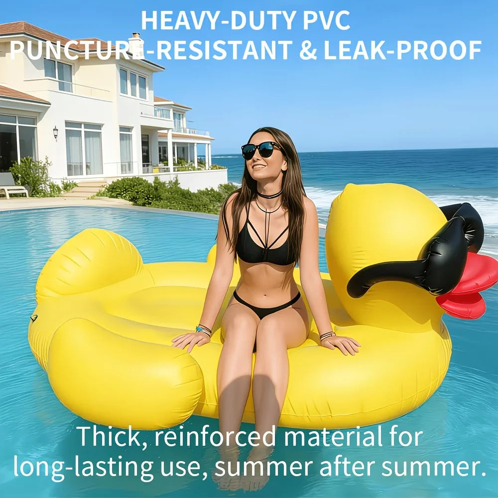 Enormous Inflatable Glasses Yellow Duck Pool Float For Adults