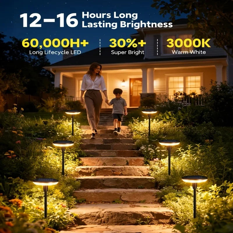 Solar Powered Pathway Lights Outdoor Garden Swaying Light IP65 Waterproof for Planter Flowers Landscape Lighting Decoration Warm