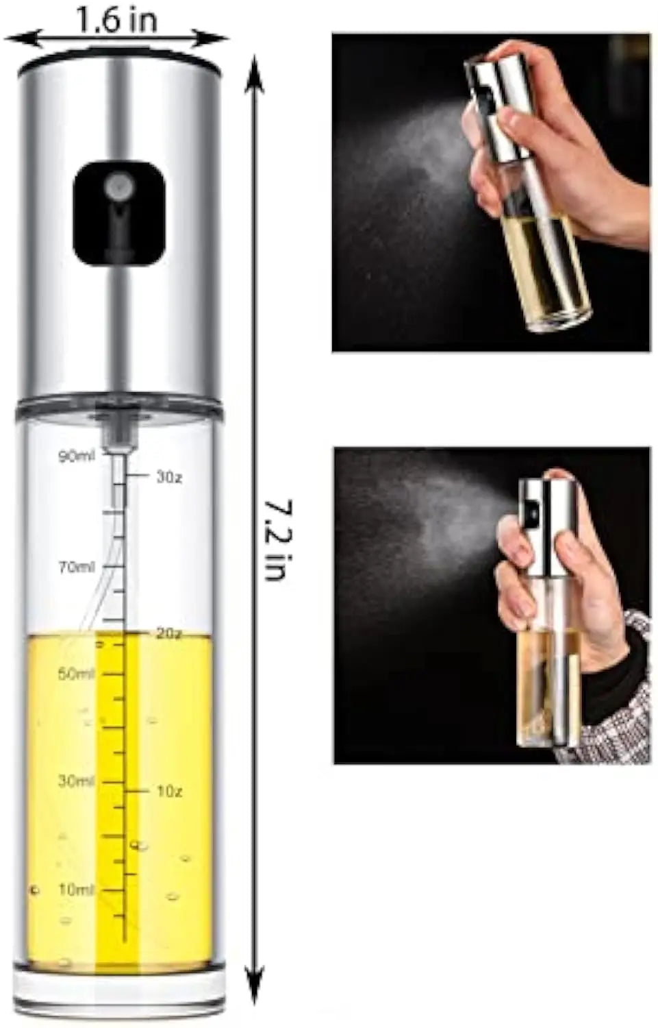 Olive Oil Dispenser Bottle 100ml Olive Oil Spray Mister Glass Bottle for Salad, BBQ, Baking, Roasting Kitchen Cooking Essentials
