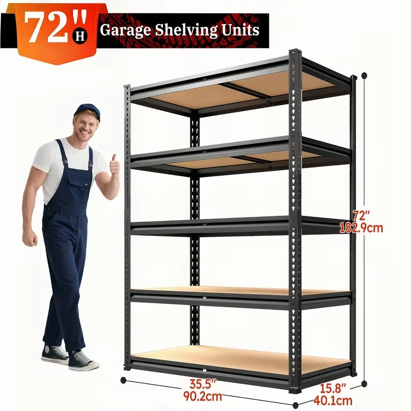 Heavy Duty Metal Storage Rack With Adjustable Shelves