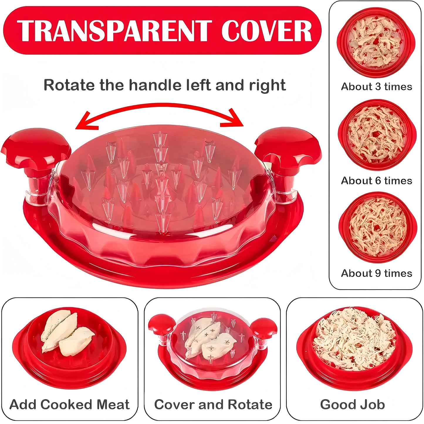 Chicken Shredder Large Chicken Breast Shredder Tool Twist With Anti-Slip Strip, Ergonomic Handle, Meat Shredder Tool Chicken Shr