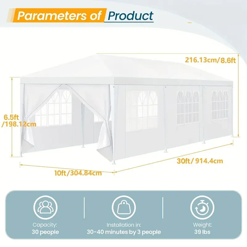 TooluckCN Outdoor Party Tent Canopy With Removable Sidewalls