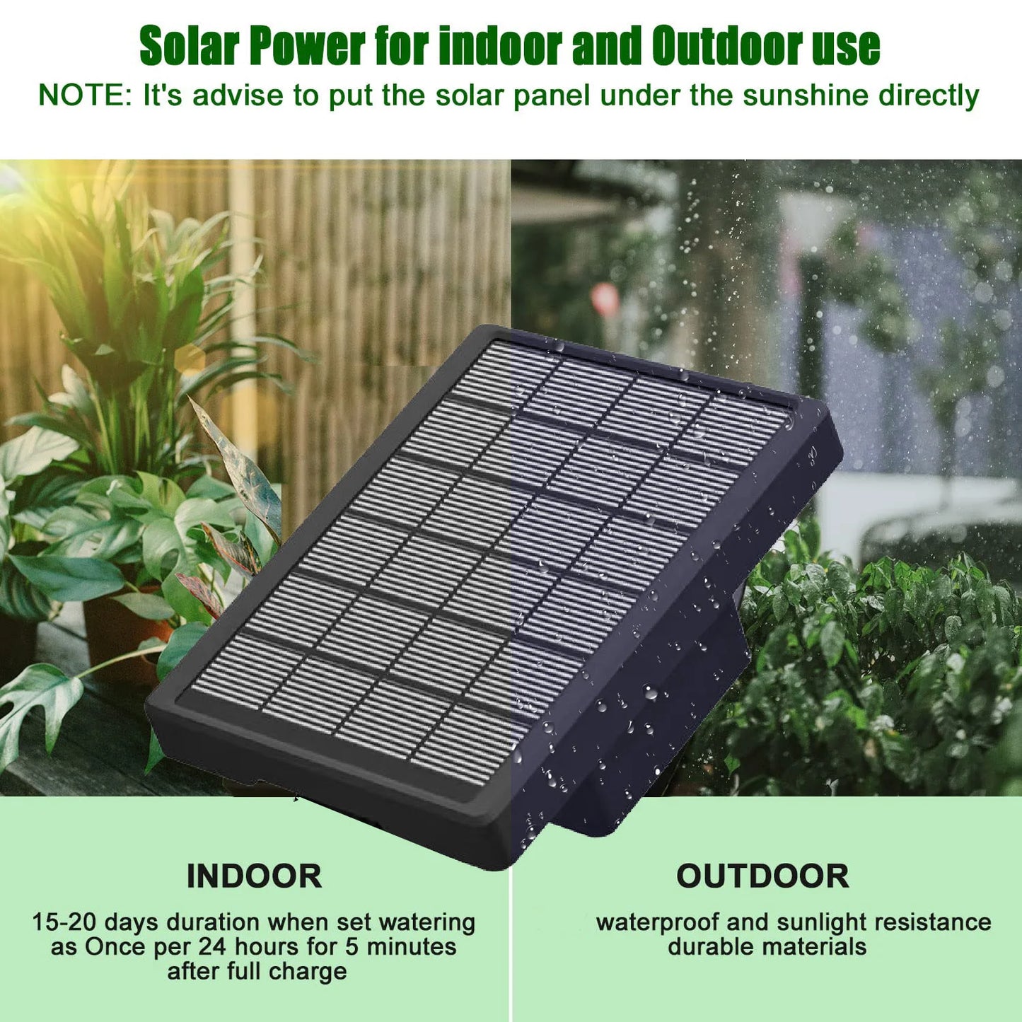 Solar Garden Irrigation System With LCD Timer And Adjustable Drippers