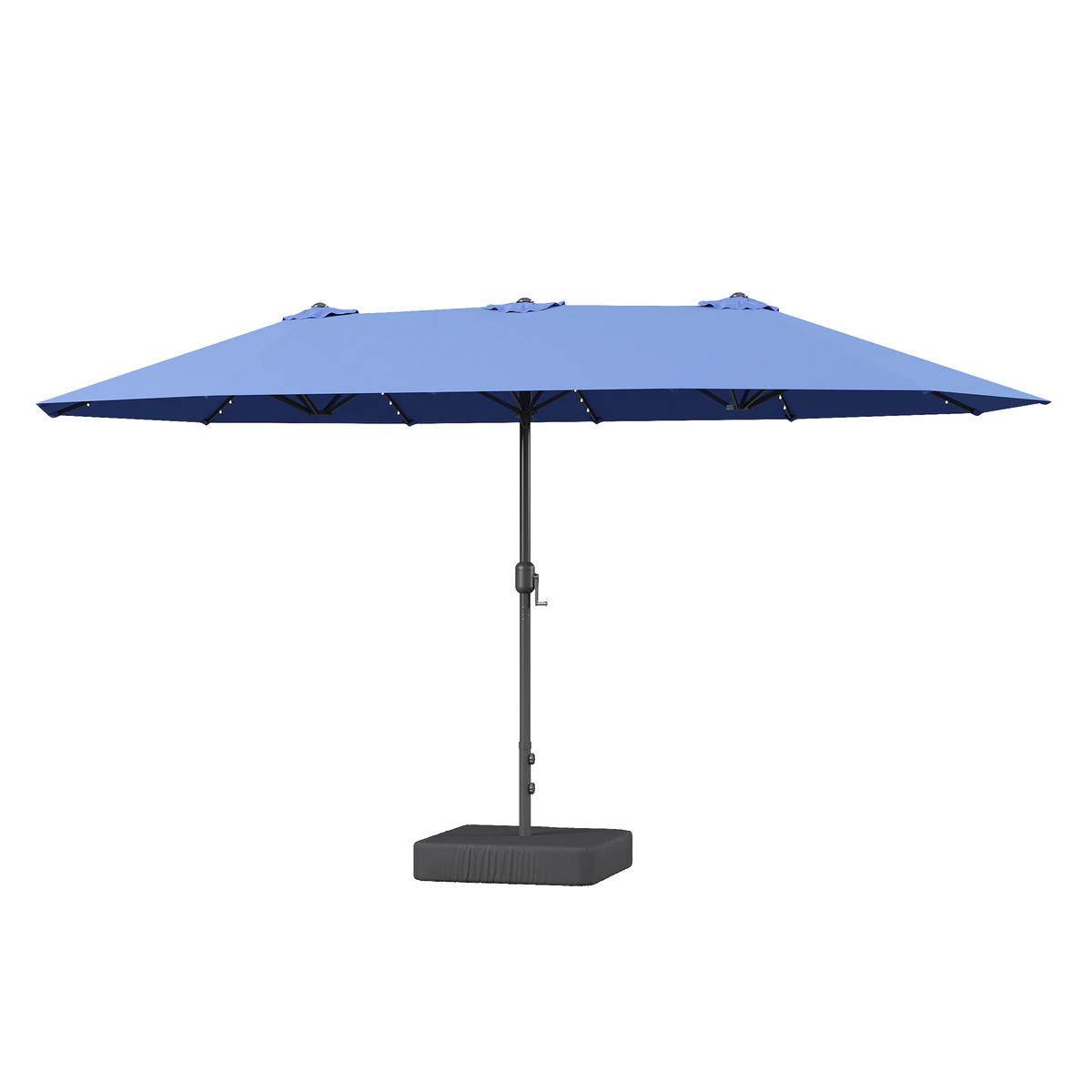 AOXUN 15ft Patio Umbrella with Base Outdoor Double Sided Rectangular Crank Handle Ventilation Large Standing Umbrella for Pool Deck Lawn Backyard Beach