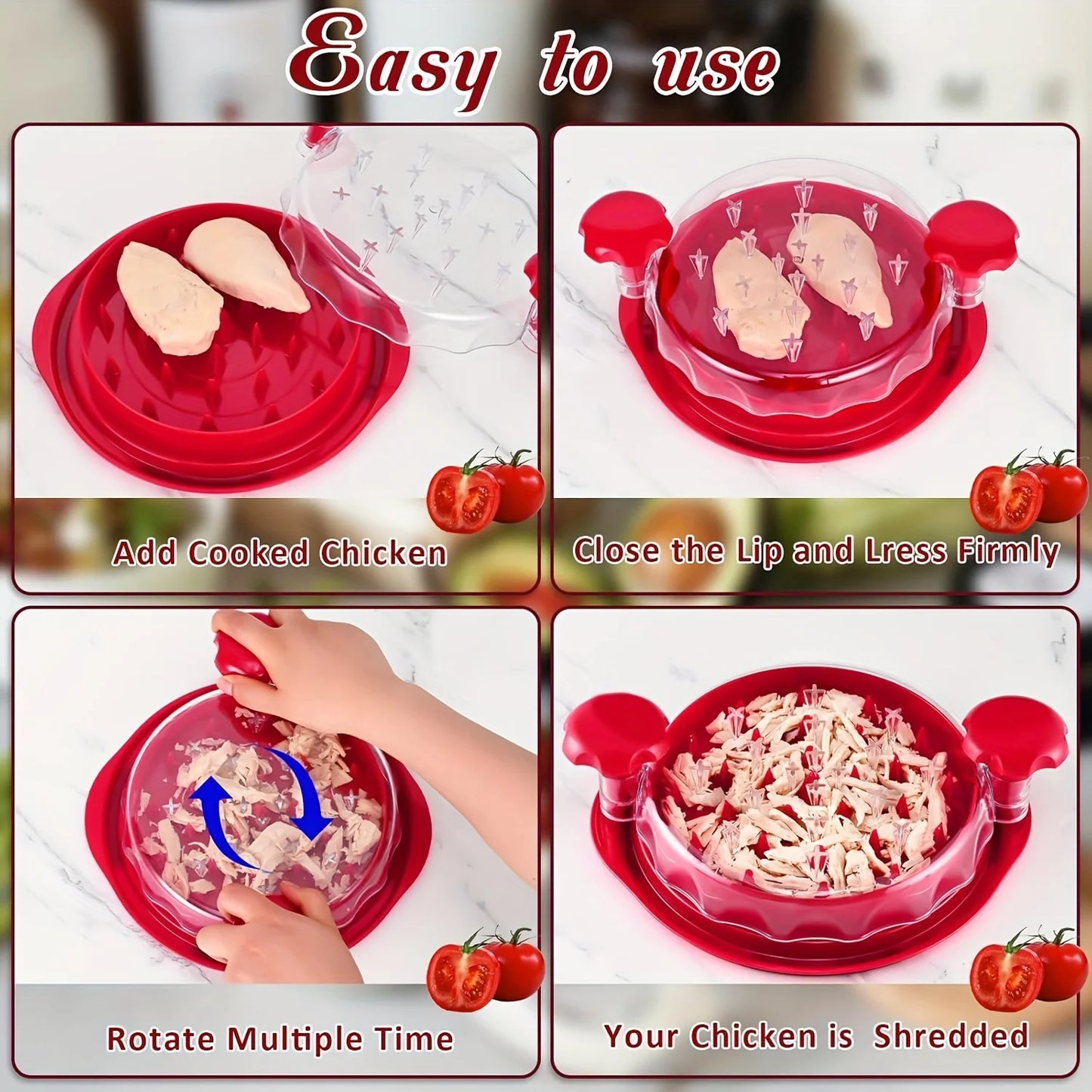 Chicken Shredder Large Chicken Breast Shredder Tool Twist With Anti-Slip Strip, Ergonomic Handle, Meat Shredder Tool Chicken Shr