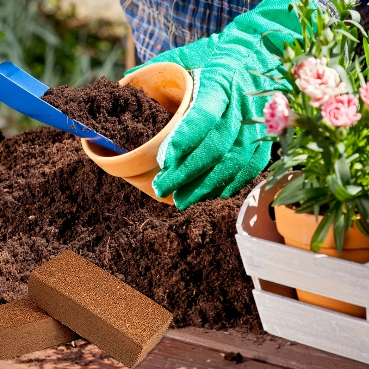 12-Pack Coco Coir Brick for Plants Premium Organic Gardening