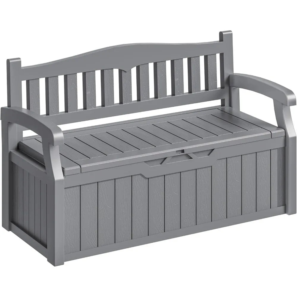 Outdoor Storage Bench Box Lockable Lid Waterproof UV Resistant Deck Box