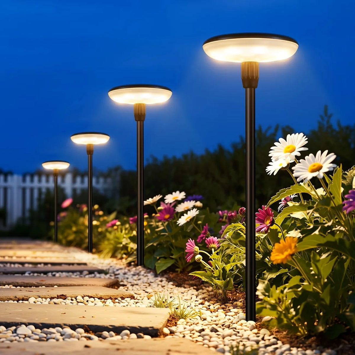 Solar Powered Pathway Lights Outdoor Garden Swaying Light IP65 Waterproof for Planter Flowers Landscape Lighting Decoration Warm