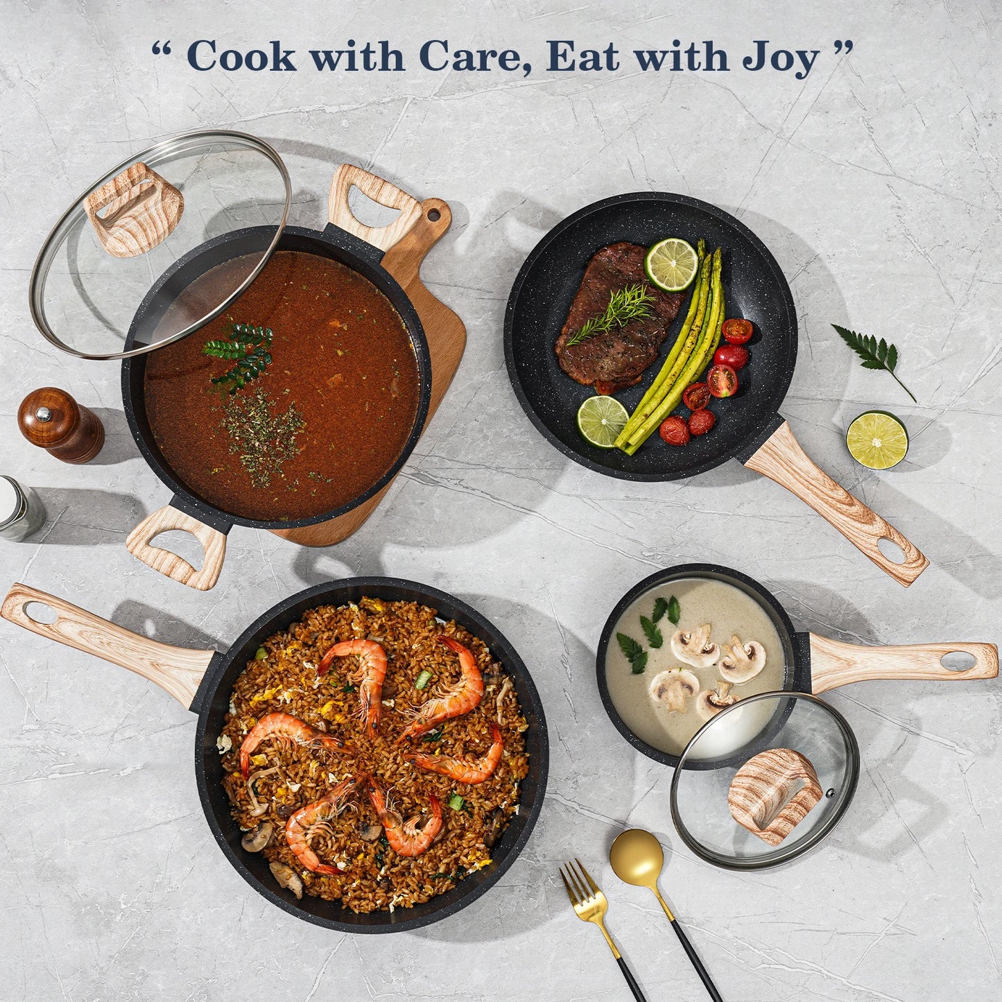 Ceramic Nonstick Cookware Set 12 Piece Healthy Pots And Pans