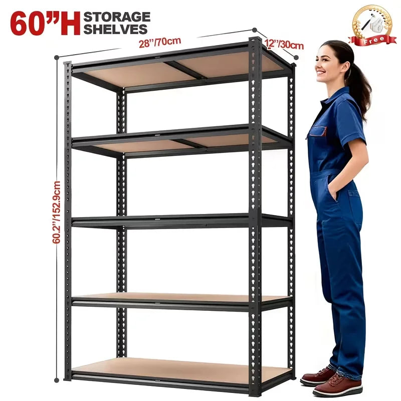 Heavy Duty Metal Storage Rack With Adjustable Shelves