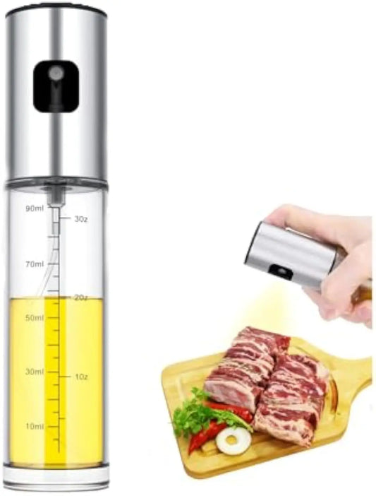 Olive Oil Dispenser Bottle 100ml Olive Oil Spray Mister Glass Bottle for Salad, BBQ, Baking, Roasting Kitchen Cooking Essentials