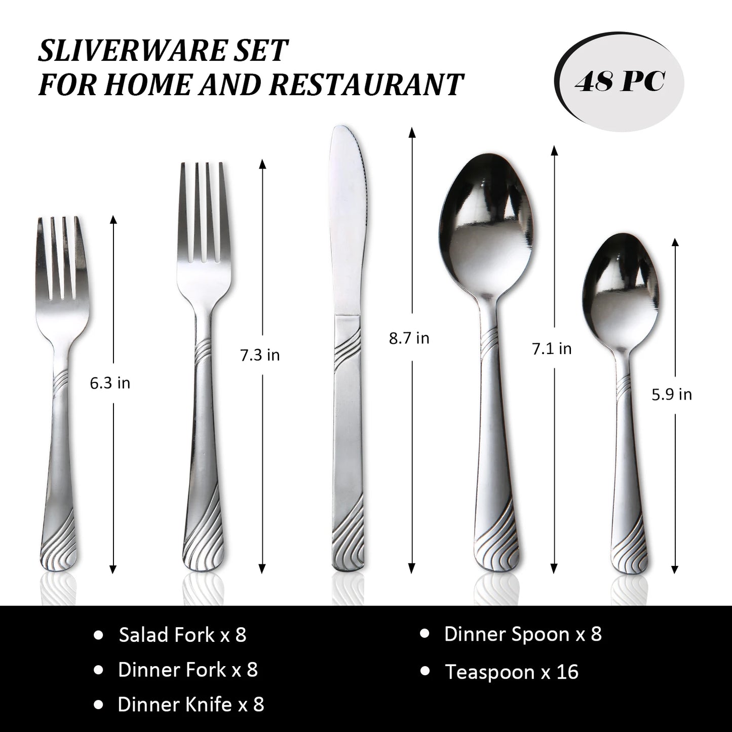 HANSMART Stainless Steel Cutlery Set Service For Eight