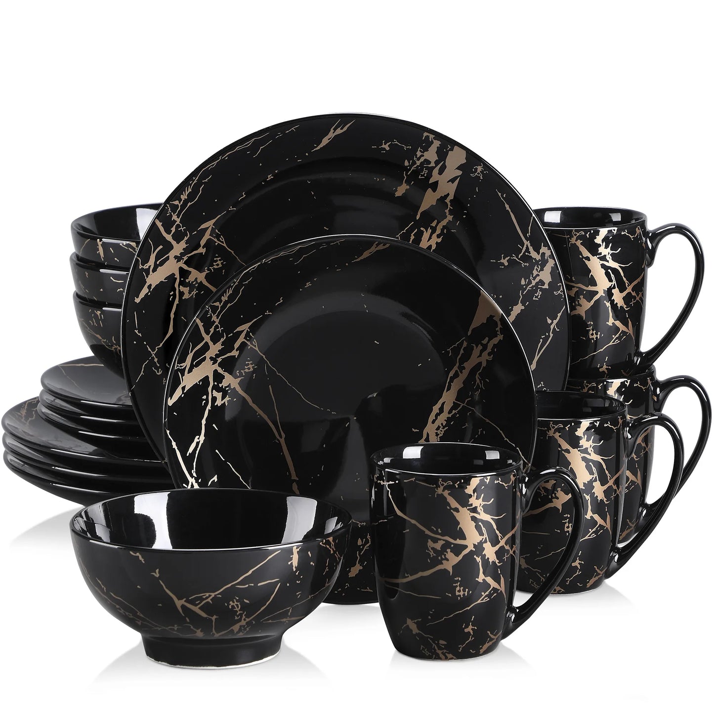 MALACASA Porcelain Dinnerware Set Splash Pattern Collection