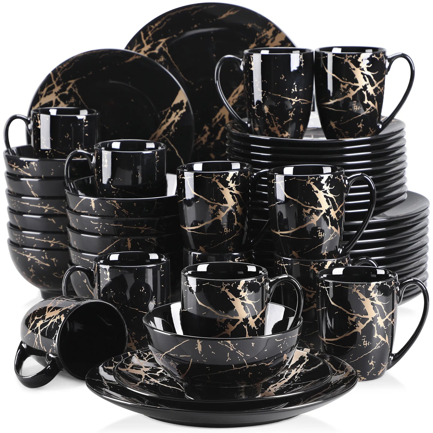 MALACASA Porcelain Dinnerware Set Splash Pattern Collection