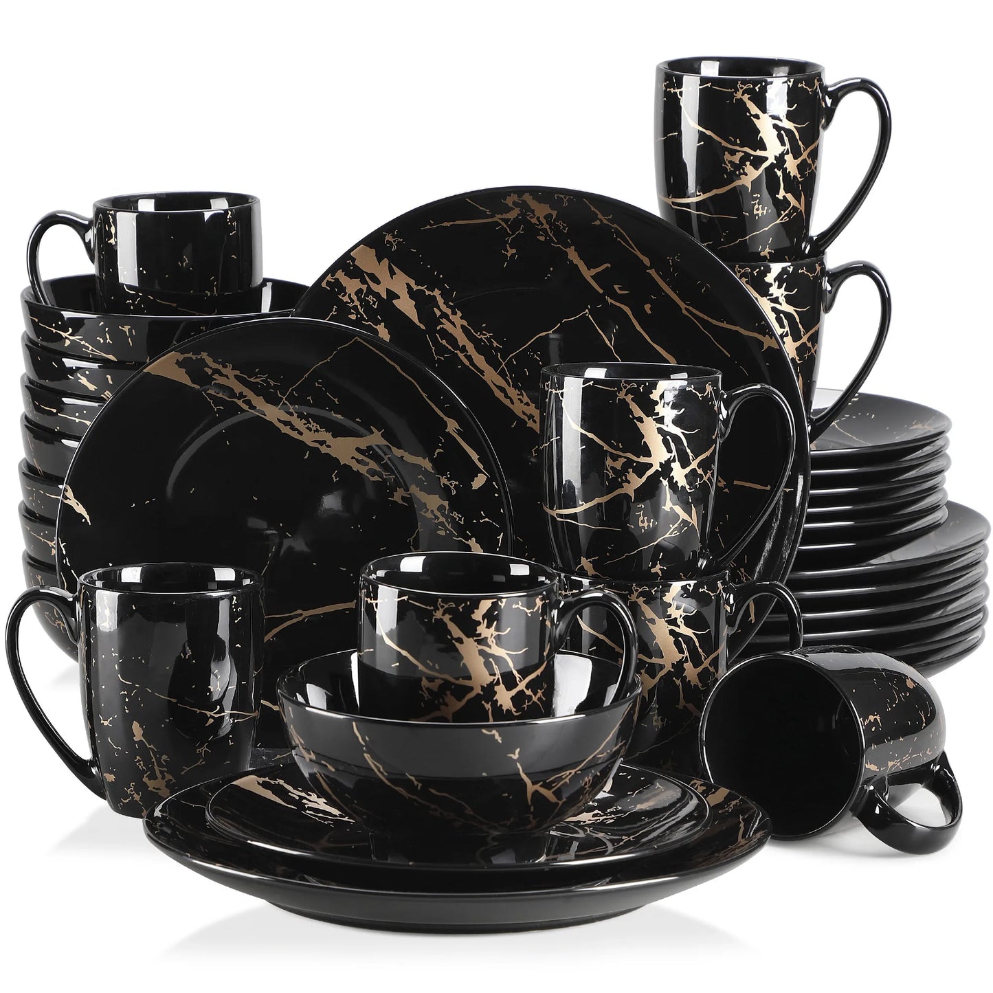 MALACASA Porcelain Dinnerware Set Splash Pattern Collection