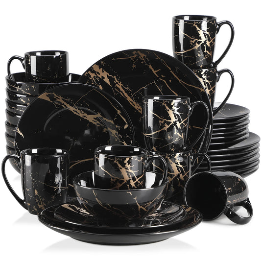 MALACASA Porcelain Dinnerware Set Splash Pattern Collection