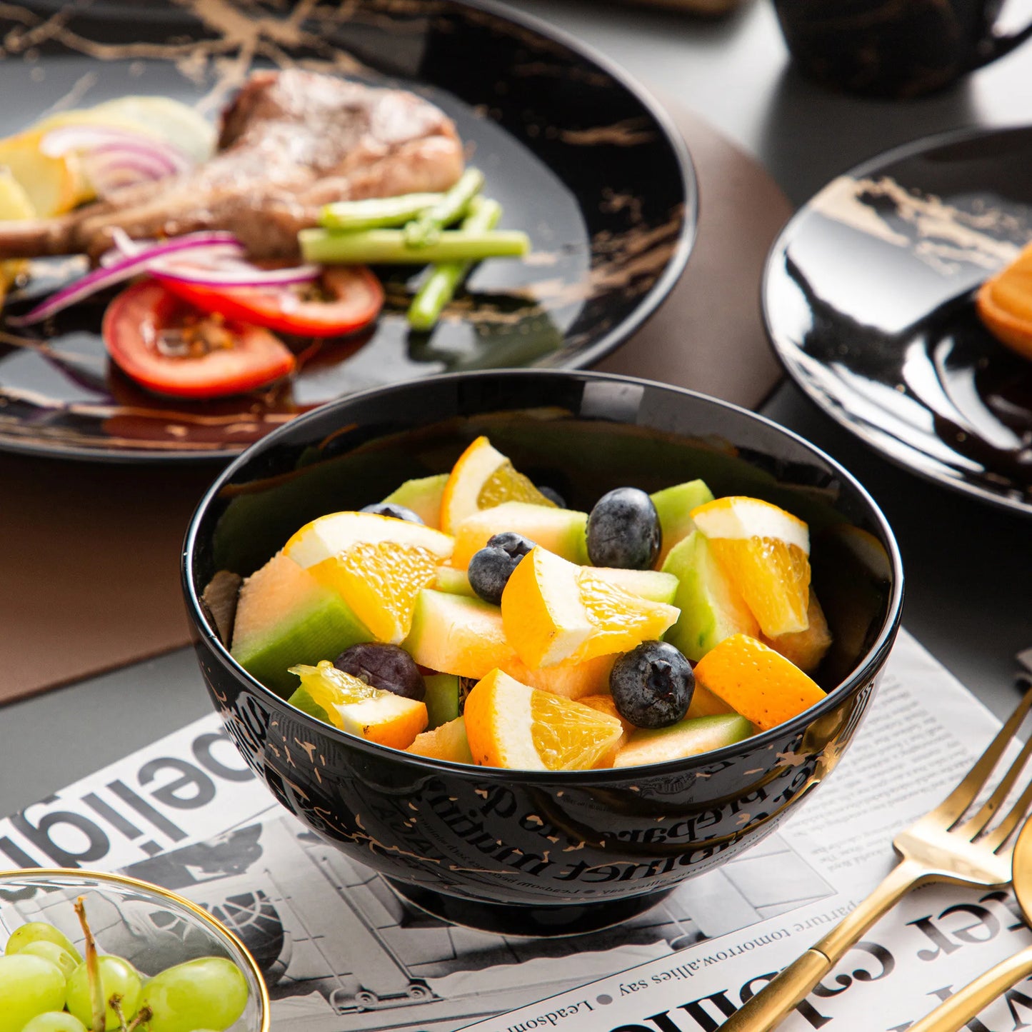MALACASA Porcelain Dinnerware Set Splash Pattern Collection