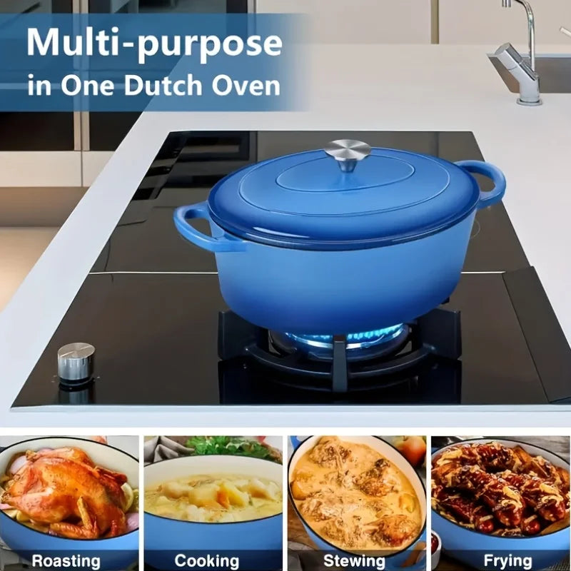 Enameled Cast Iron Dutch Oven With Lid For Bread Baking