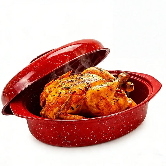 Oval Enamel Cast Iron Dutch Oven With Lid For Roasting