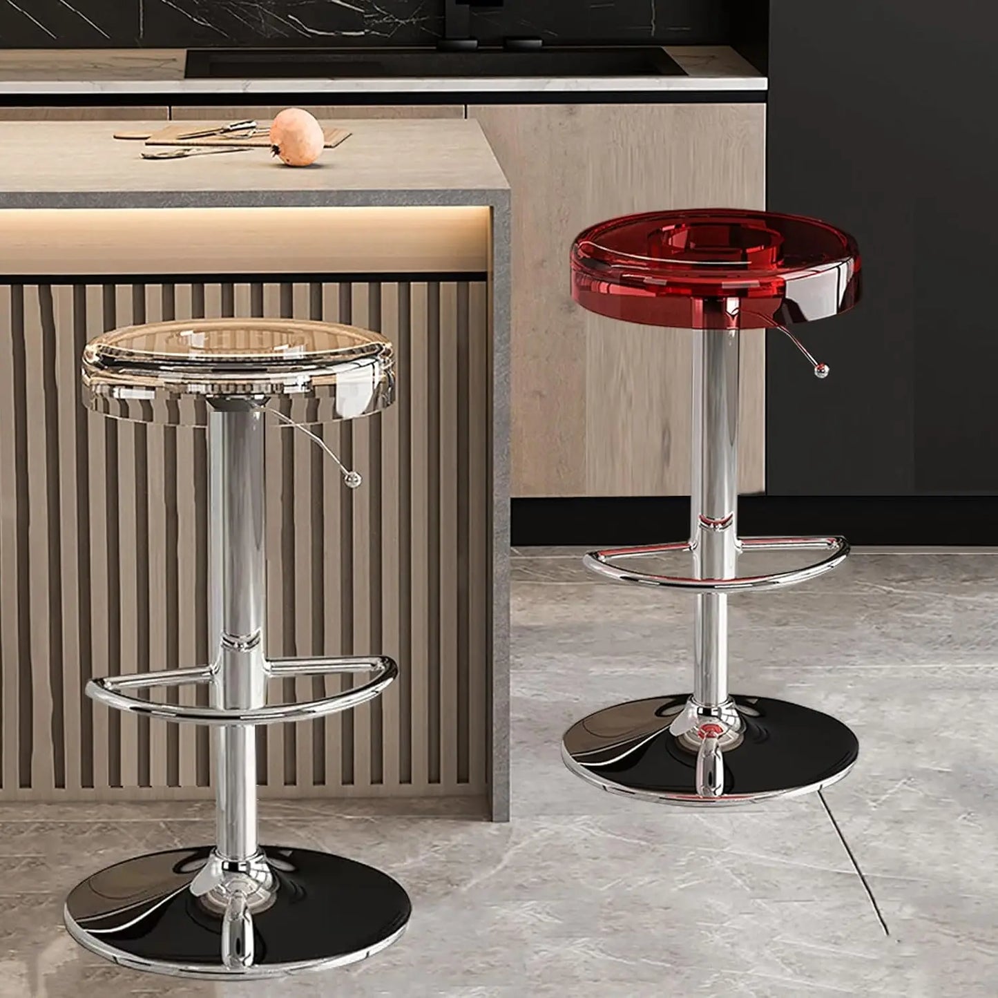 GUANGBAI Clear Acrylic Swivel Bar Stools Set Of 2